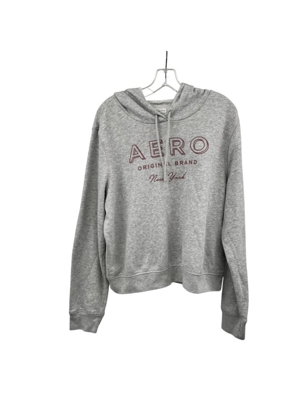 Aeropostale Womens Logo Hoodie Pullover Gray/Mauve Size XL
